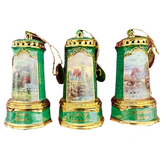 THOMAS KINKADE Set of 3 SEASIDE REFLECTIONS Evening Majesty Sea of Tranquility.. - Picture 2 of 10